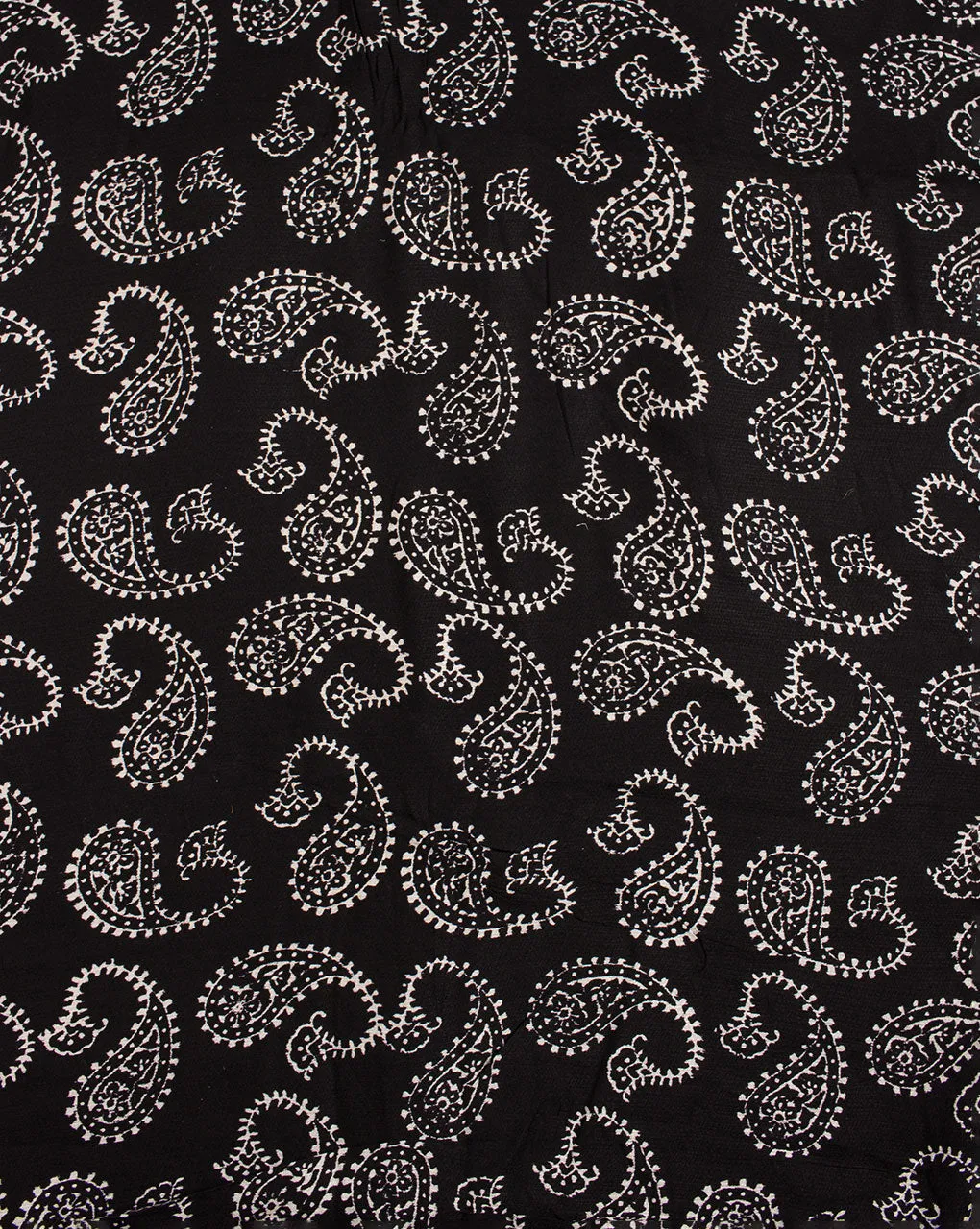 ( Pre Cut 90 CM ) Monochrome Hand Block Rayon Dobby Fabric