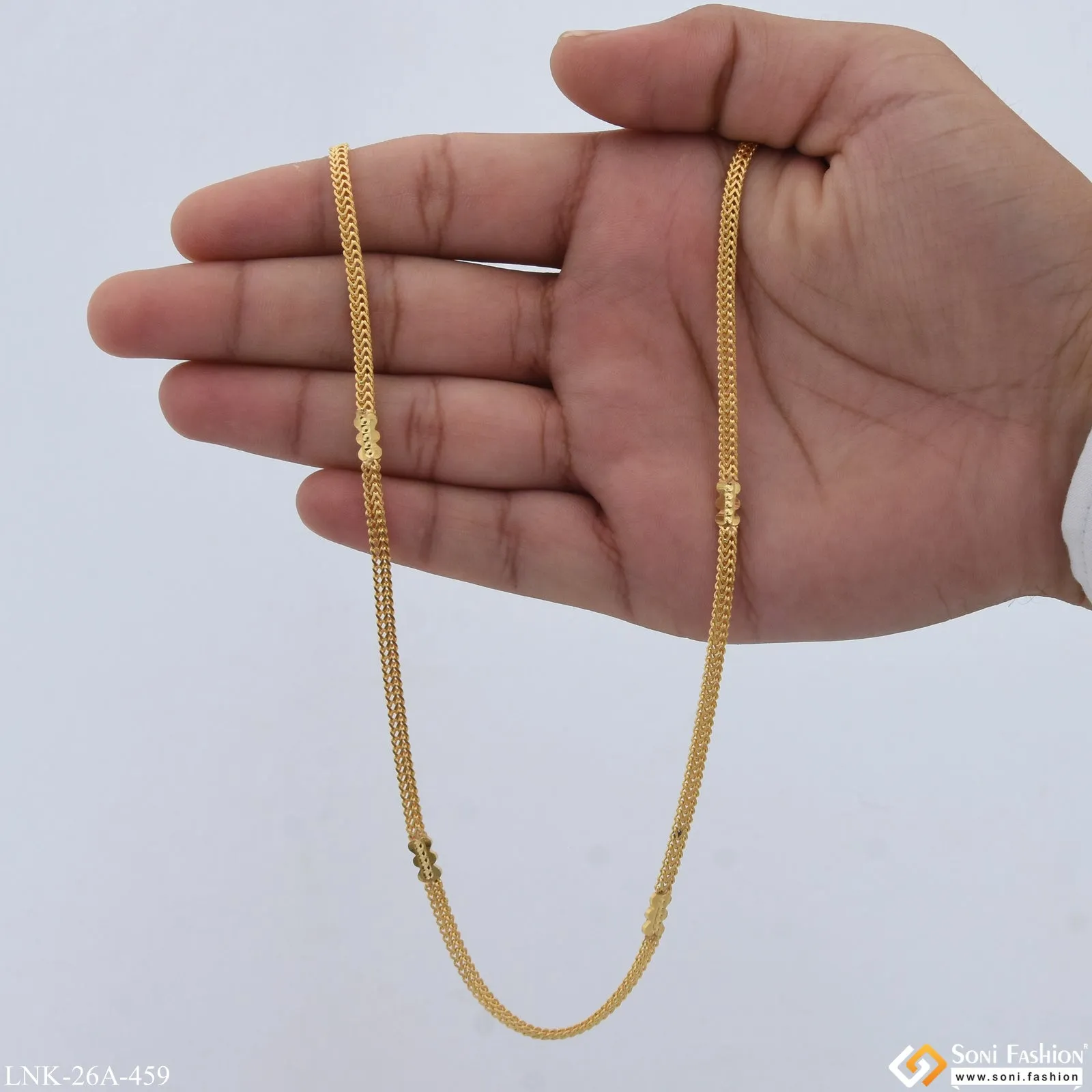 1 Gram Gold Plated Designer Charming Design Chain for Ladies - Style A459