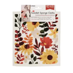 2-Pack Sunflower Sprigs Swedish Dishcloths 23116