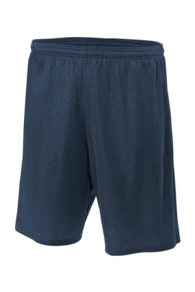 A4 Mens Moisture Wicking Mesh Shorts - Navy Blue