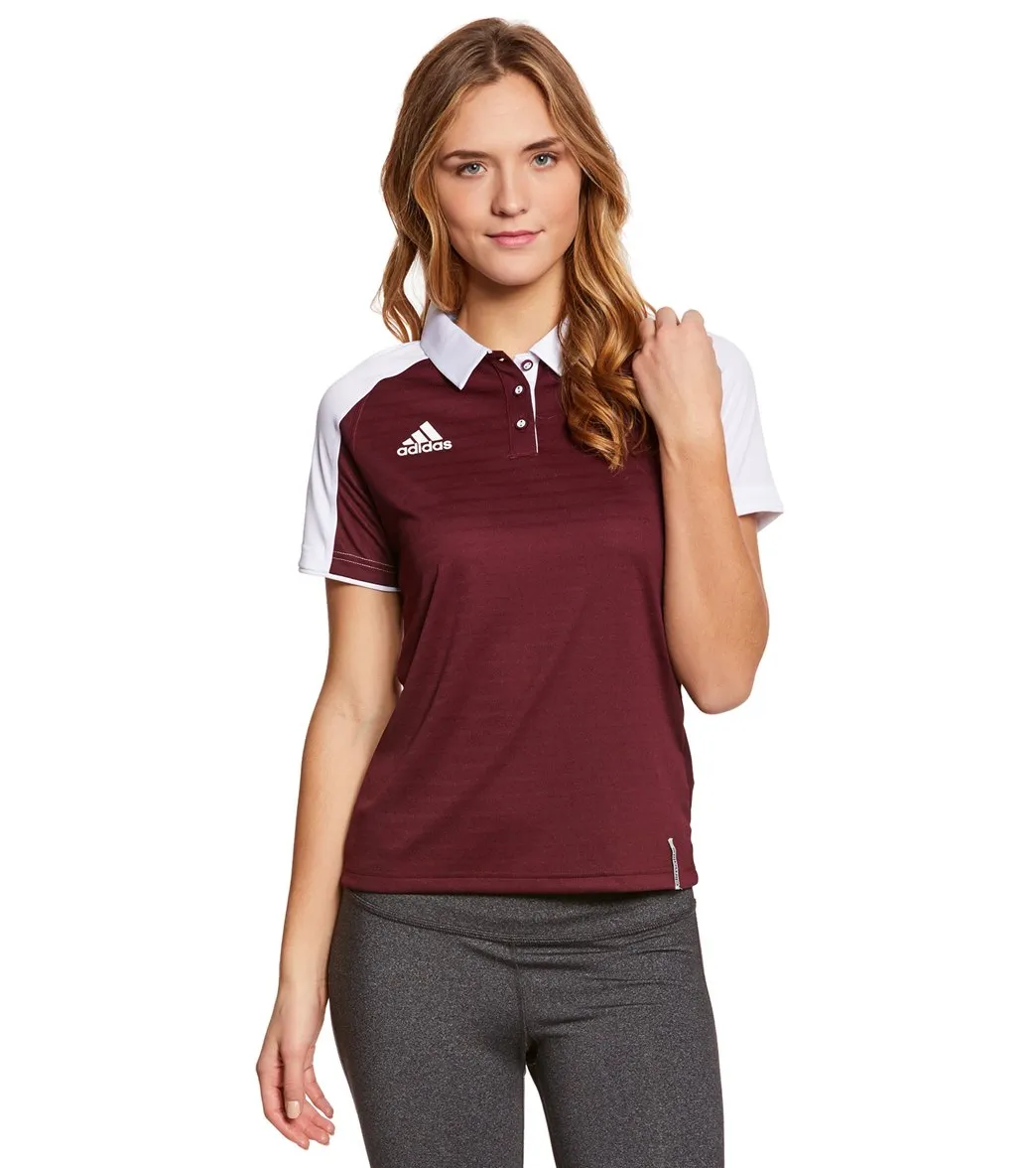 Adidas Women's Modern Varsity Polo Maroon/White