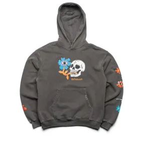 Alchemist Floral Skull Hoodie - Jet Black