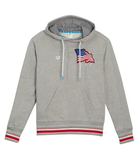 Arena Unisex USA Pullover Hoodie Medium Grey Heather/Flag