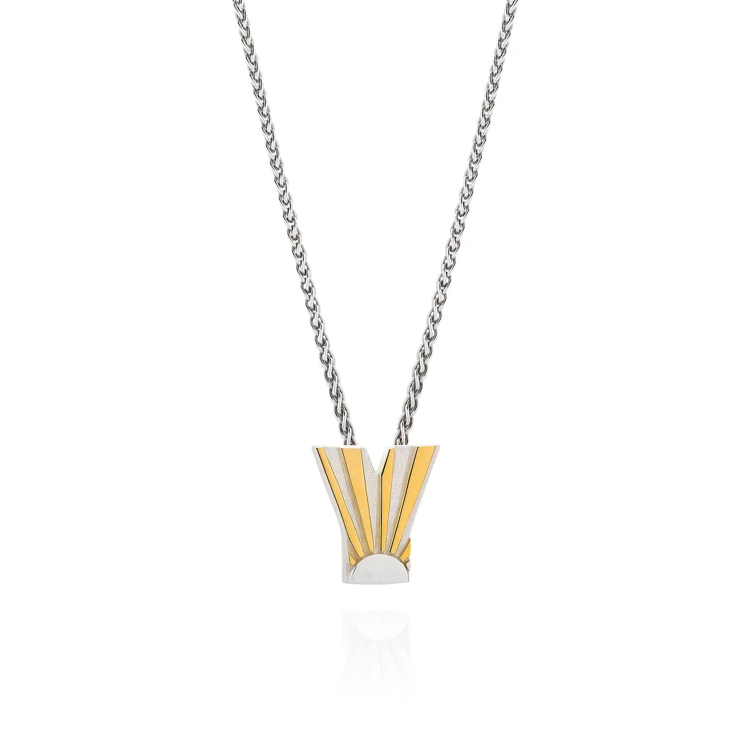 Art Deco Ray Initial Necklace by Yasmin Everley