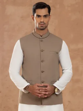 Ash Brown Taflon Rayon Waistcoat - AL-WC-538A