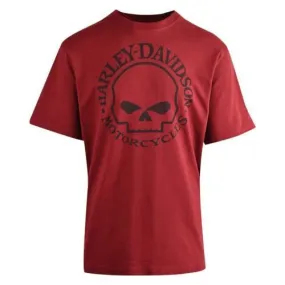 Branded  Men's T-Shirt Merlot Red Skull Short Sleeve (S56)