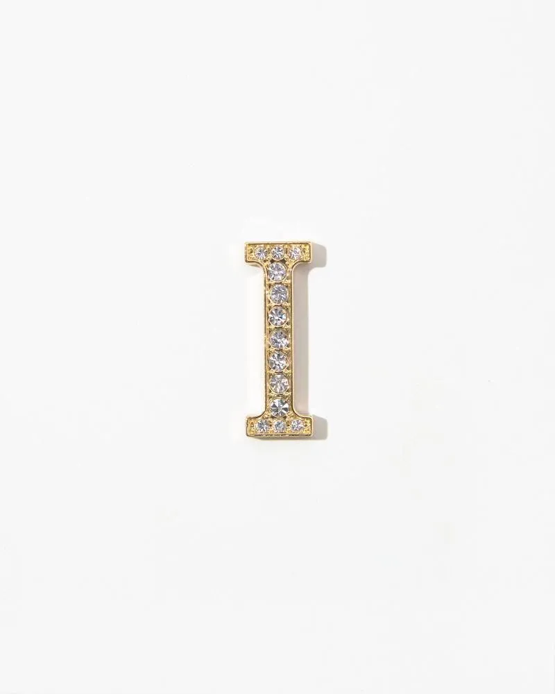 Clear Crystal Embellished Metal Greek Letter Sticker