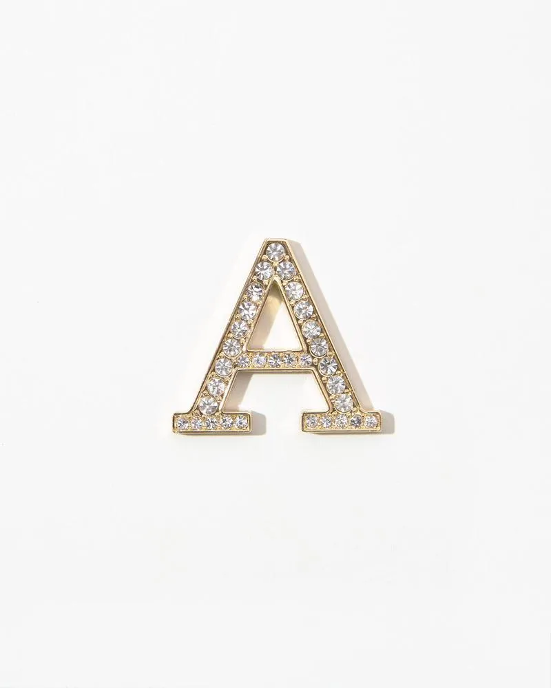 Clear Crystal Embellished Metal Greek Letter Sticker