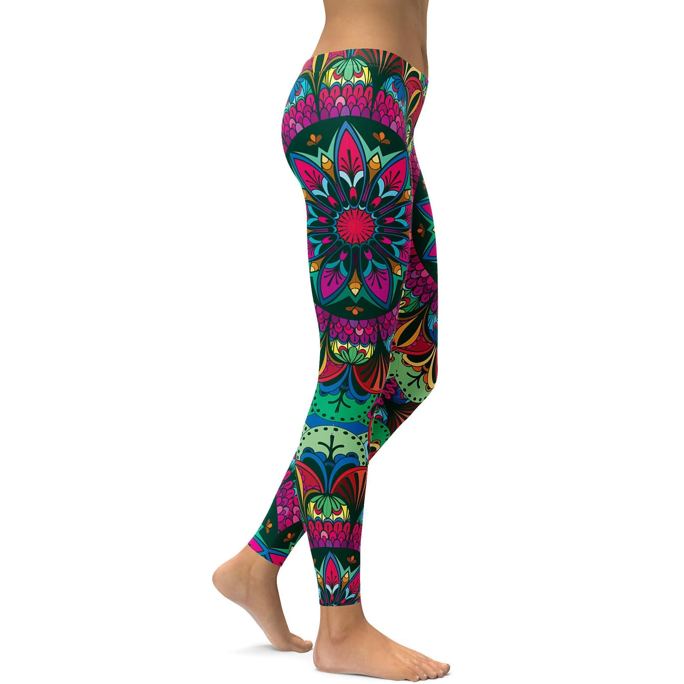 Colorful Pink Mandala Leggings