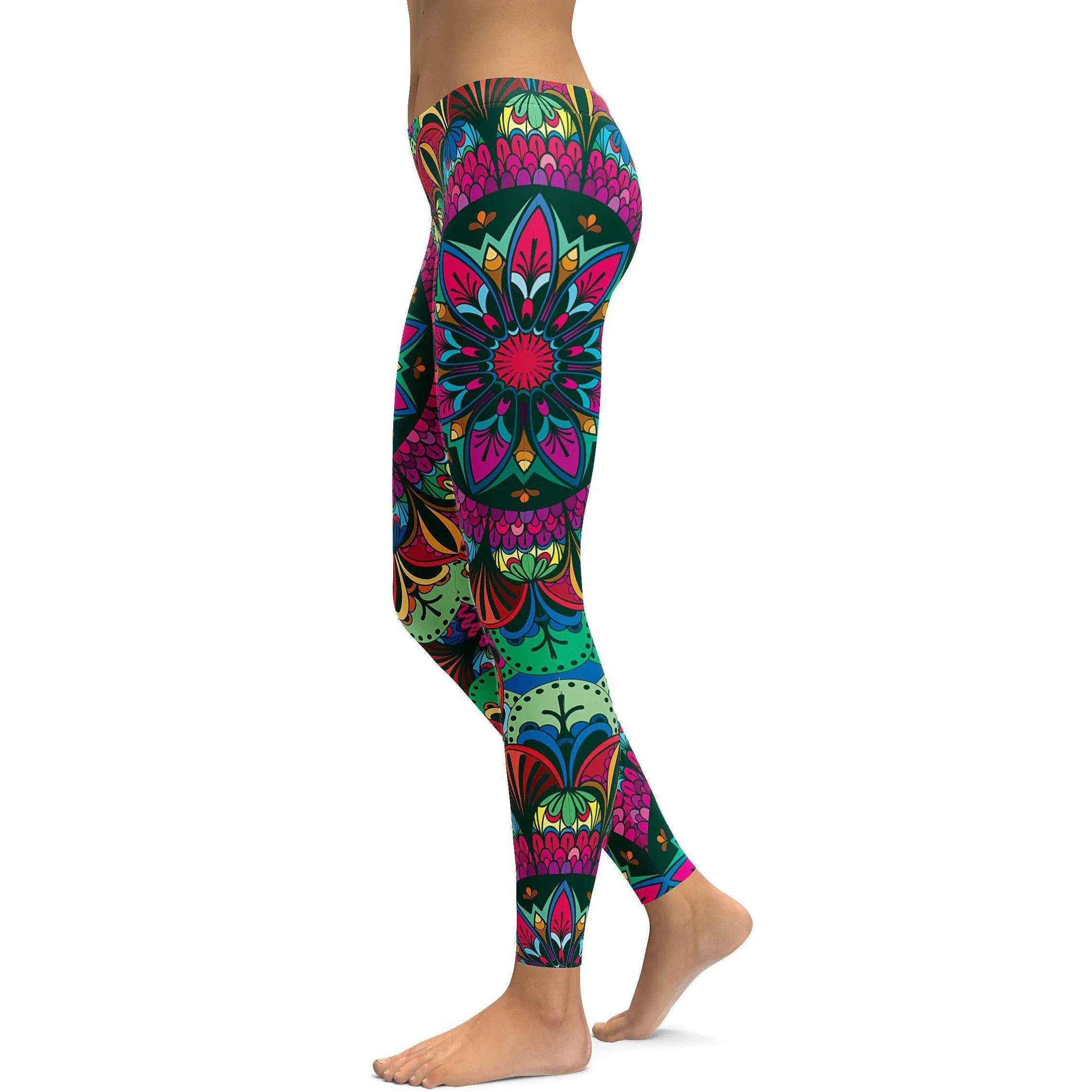 Colorful Pink Mandala Leggings