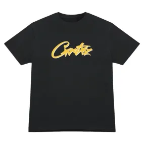 Corteiz Script Logo Tee Black