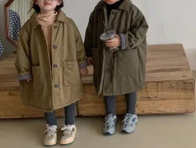 Cozy Kids' Army Green Parka