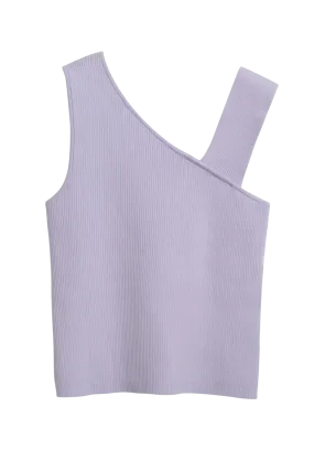 DSTLD Asymmetrical Rib Tank in Lilac