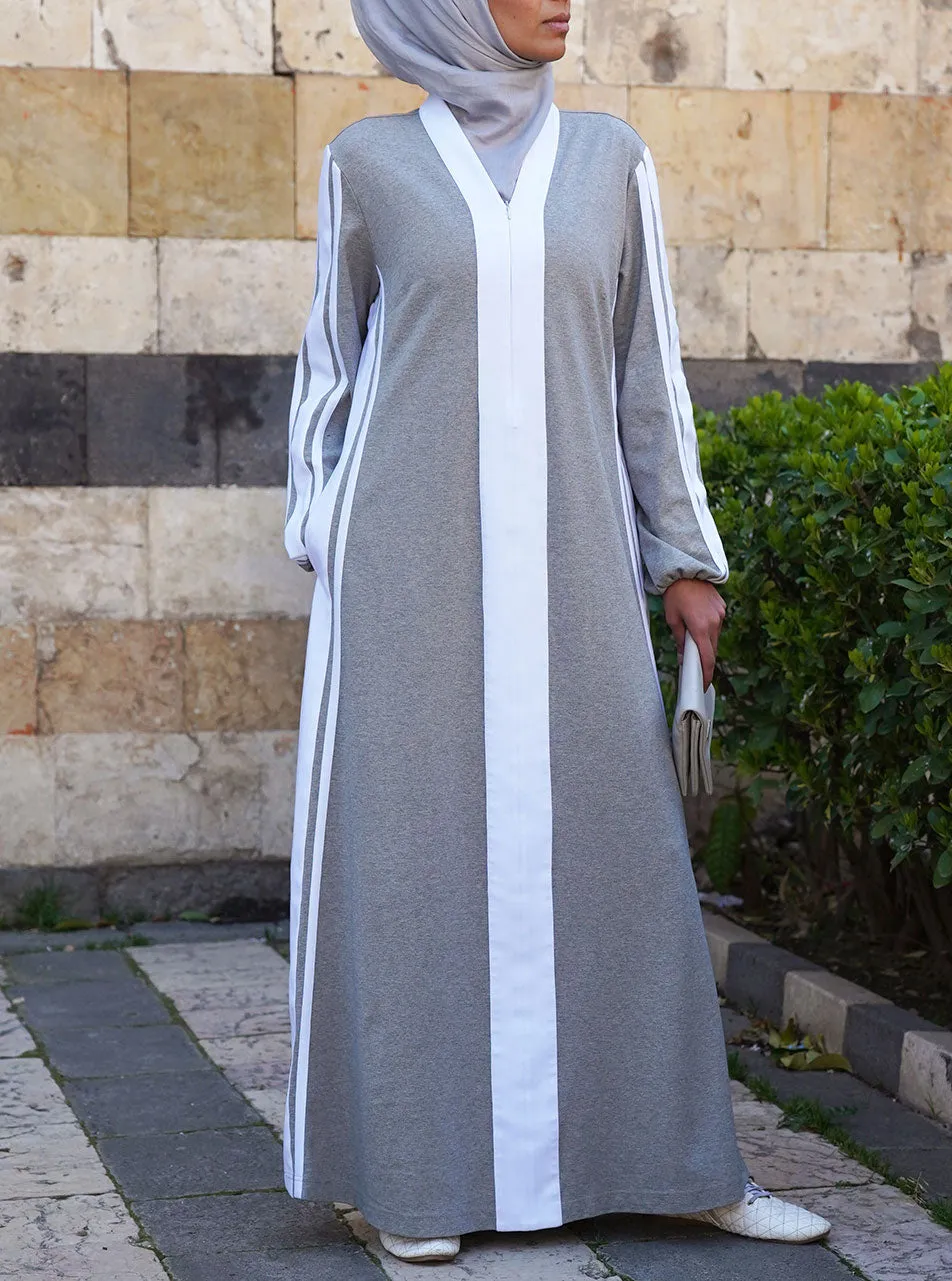 Dual Color Jersey Maxi Dress