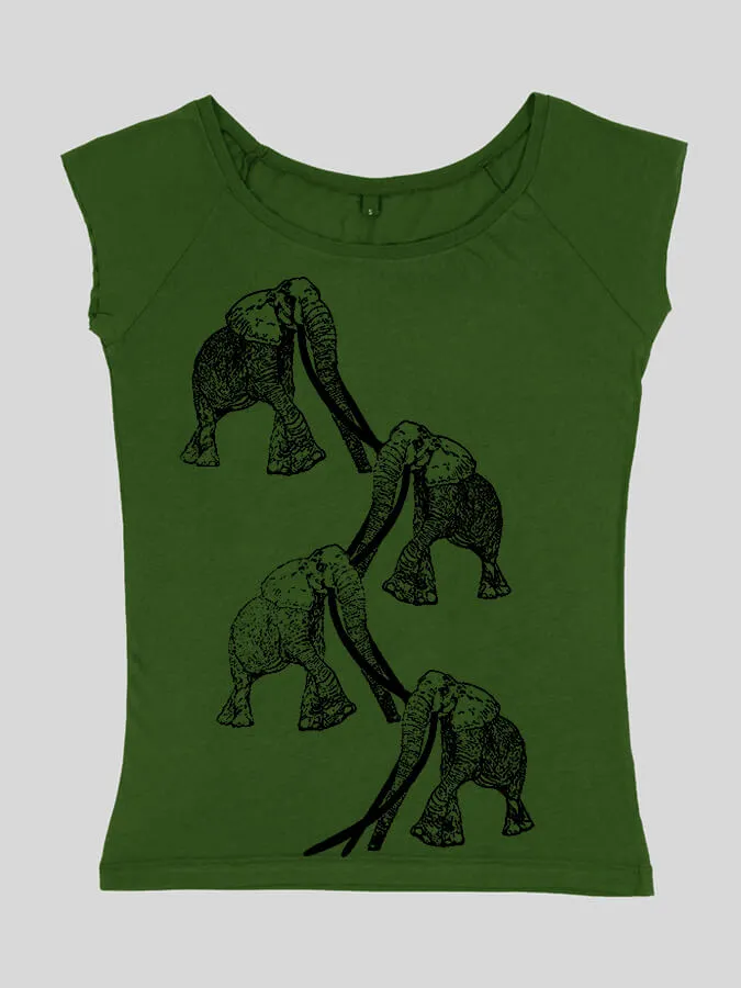 Emma Nissim Natural Organic Cotton Women's T-Shirt Top - Elephant Tuskers