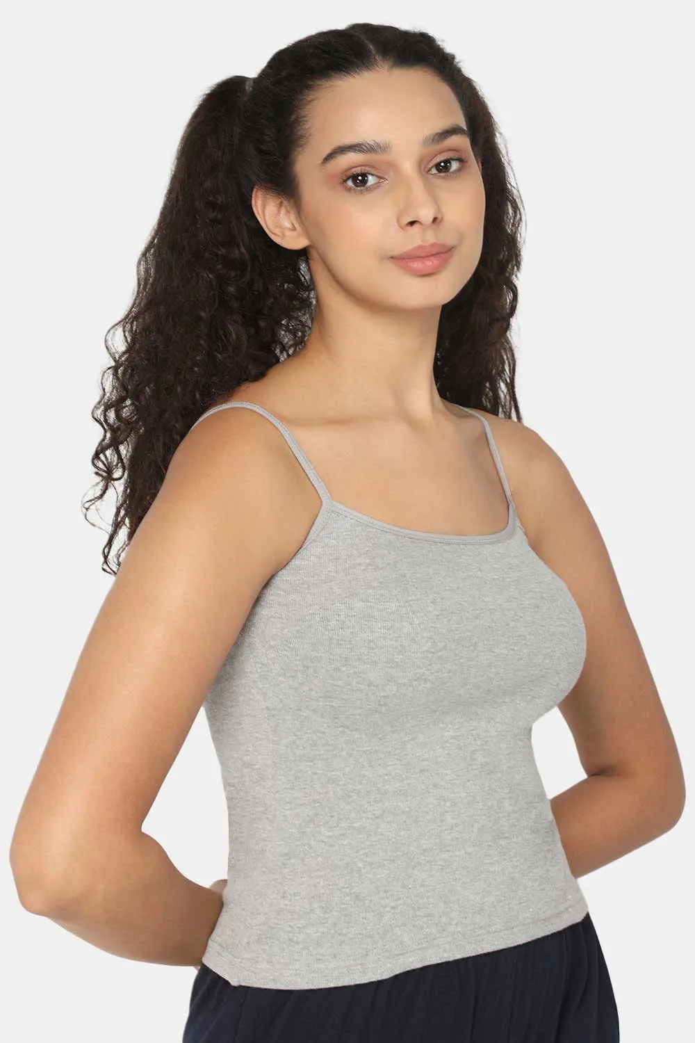 Full Coverage Non-Padded Non-Wired Cotton Intimacy Slip Camisole - IN02