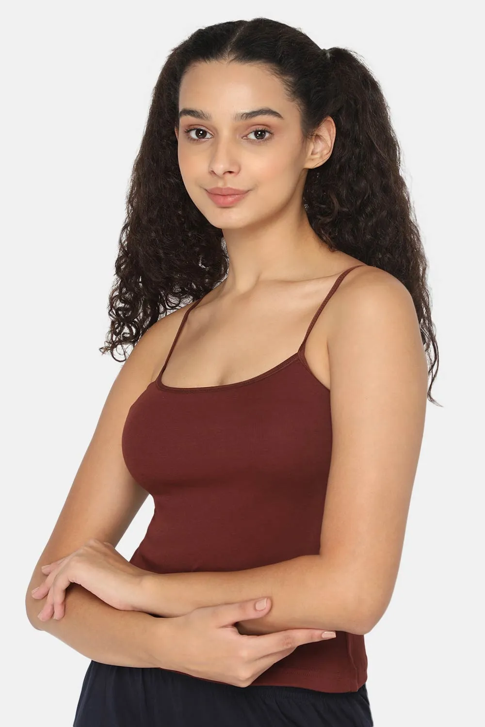 Full Coverage Non-Padded Non-Wired Cotton Intimacy Slip Camisole - IN02