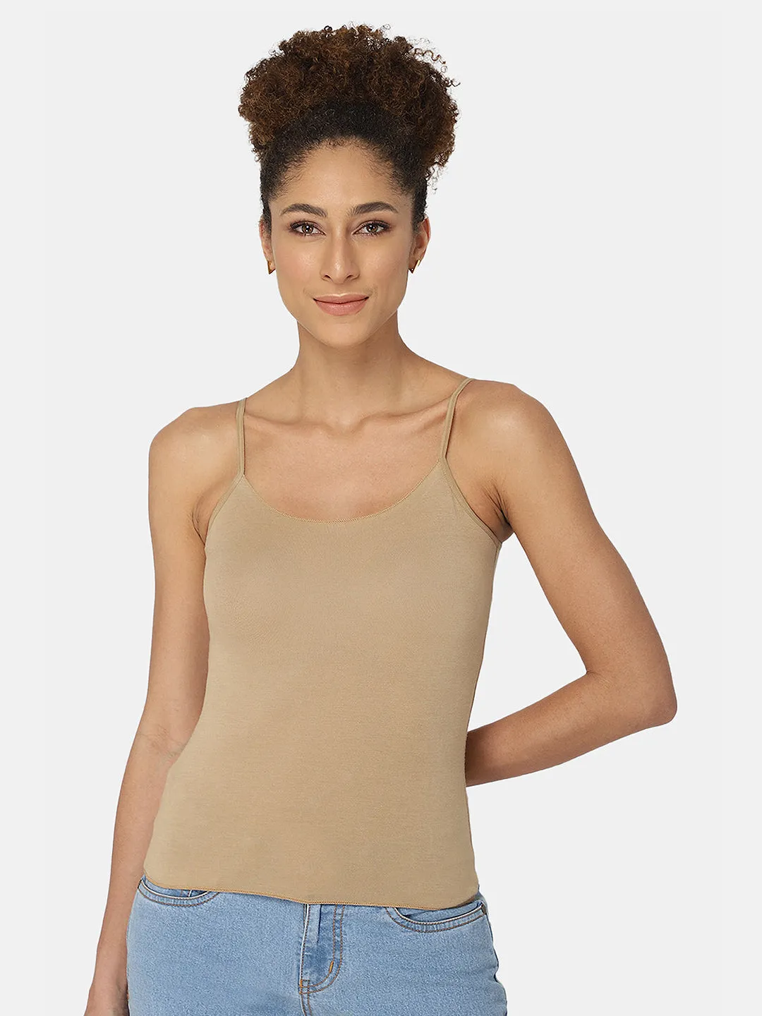 Full Coverage Non-Wired Non-Padded Cotton Intimacy Slip Camisole - Prime Shades - IN08