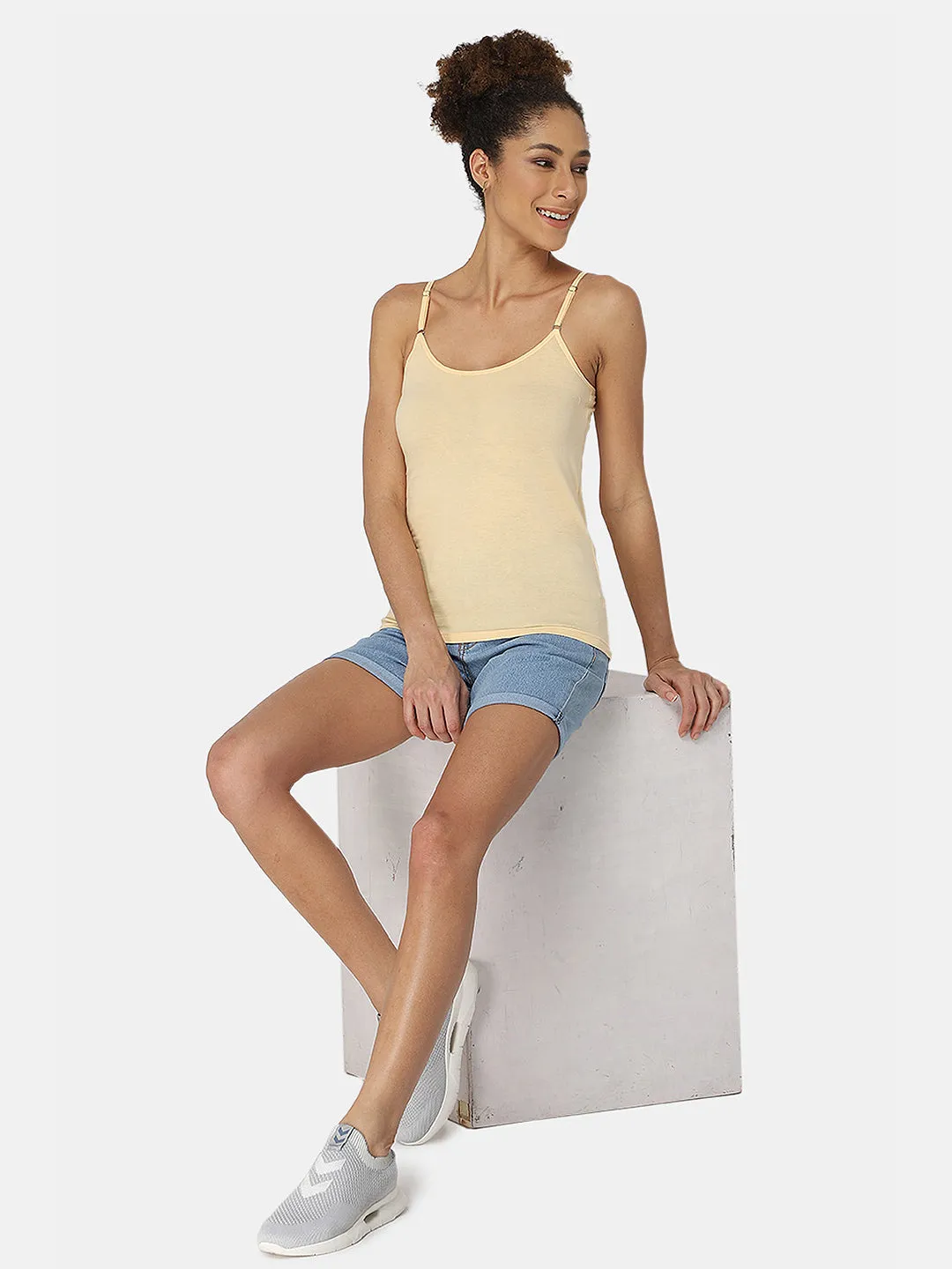 Full Coverage Non-Wired Non-Padded Cotton Intimacy Slip Camisole - Prime Shades - IN08