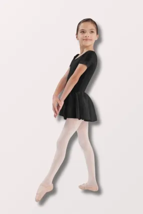 Girls Tiffany Short Sleeve Skirted Leotard - Black