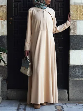 Hasana Zipped Jersey Abaya