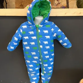 Hatley - Infant Bear-Patterned Snow Suit - MSRP $175: Blue/White/Green-infant-9-12months