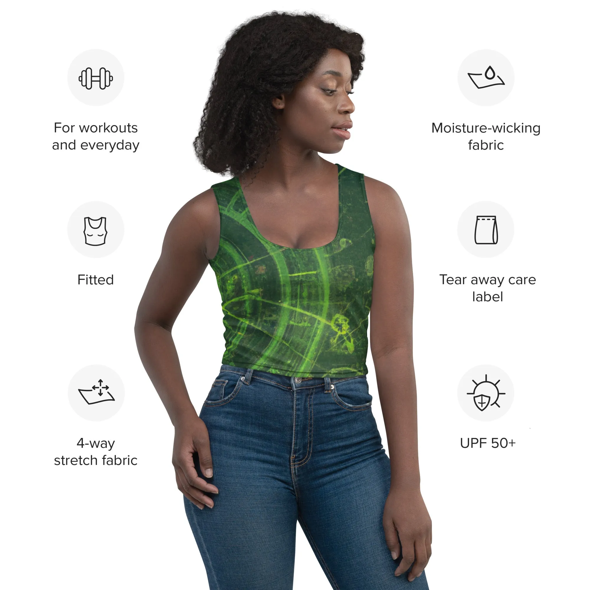 High-Quality Dark Green Crop Top | Ethical Clothing, Comfortable & Stylish Fit