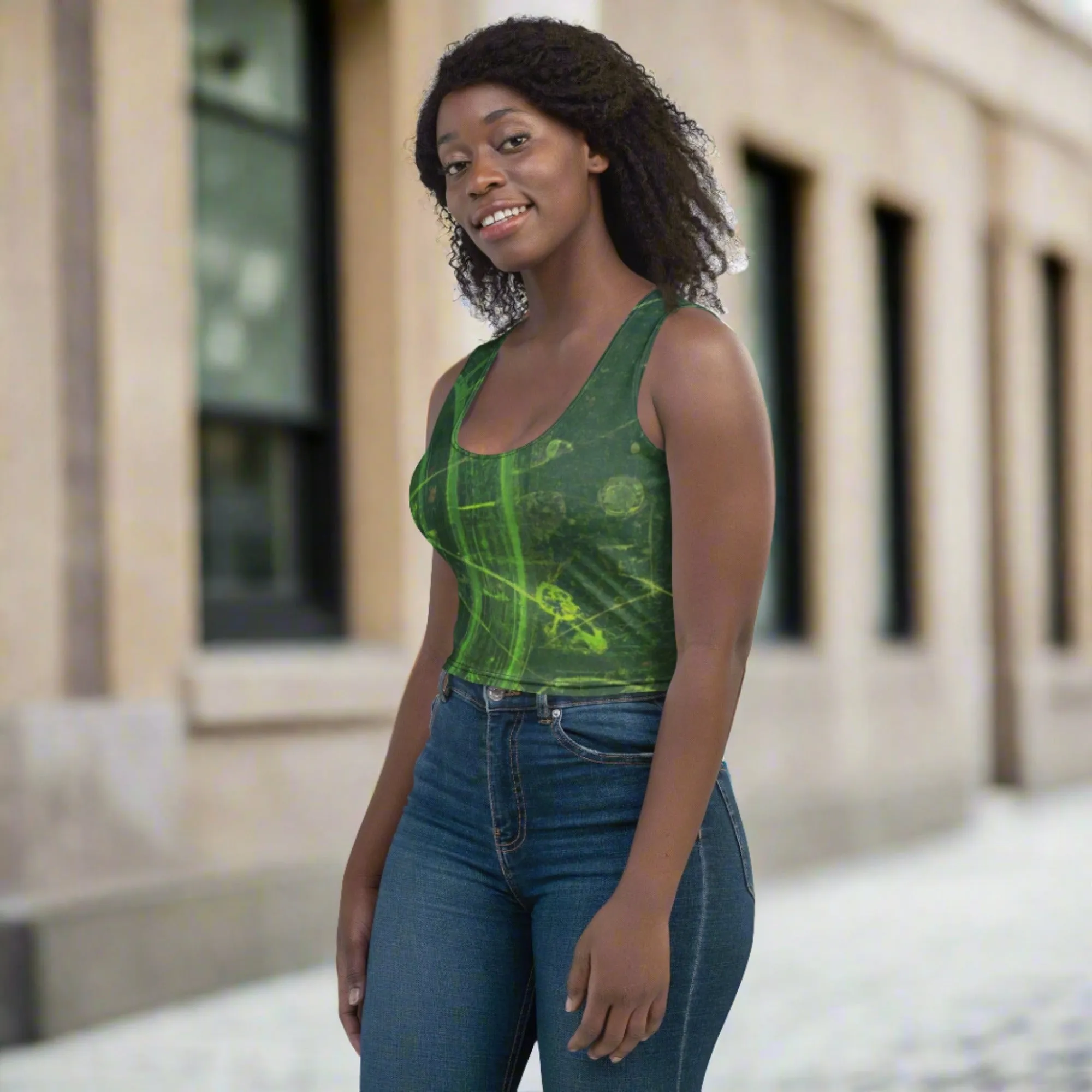 High-Quality Dark Green Crop Top | Ethical Clothing, Comfortable & Stylish Fit