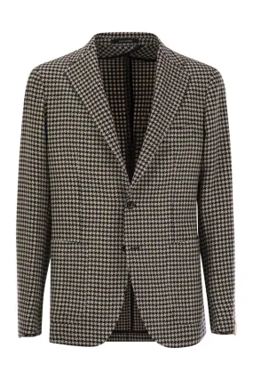 HOUNDSTOOTH VIRGIN WOOL BLEND JACKET