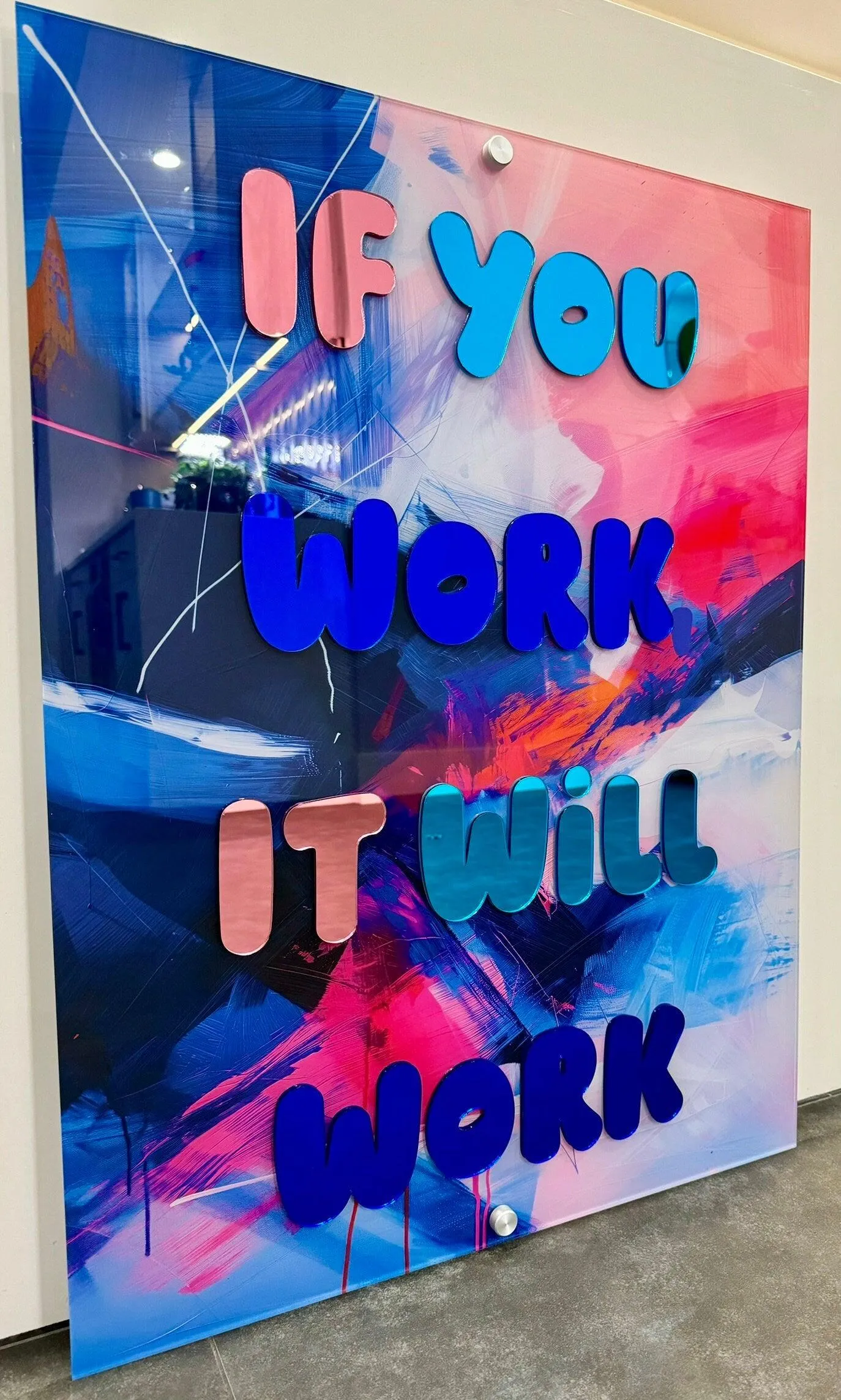 IF You Work It Will Work Motivational Quote Wall Art, Trendy Wall Art, Pop Art,  Mid Century Modern Decor