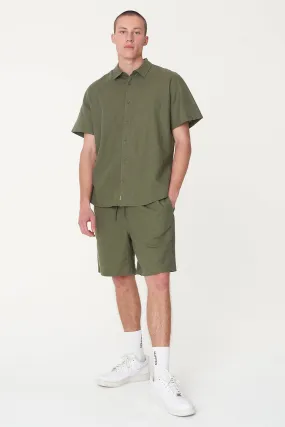 Mens Lin-In SS Shirt | Khaki