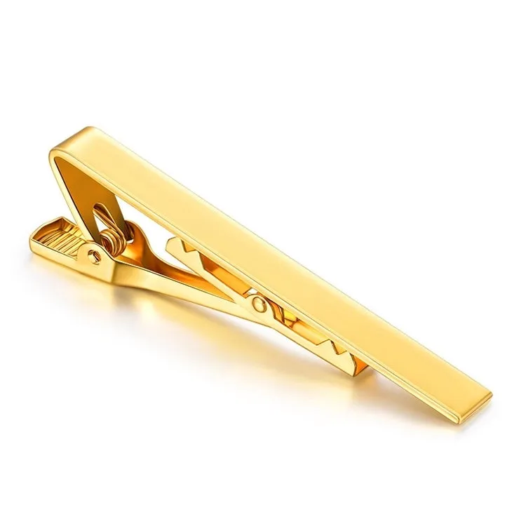 Modern Copper Electroplated Square Tie Clip for Men