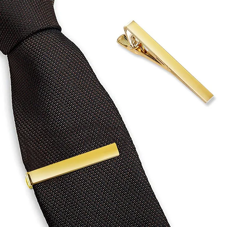 Modern Copper Electroplated Square Tie Clip for Men