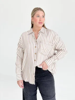 Muriel Striped Blouse - Khaki