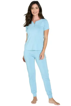 Olivia Short Sleeve Henley Loungewear Set