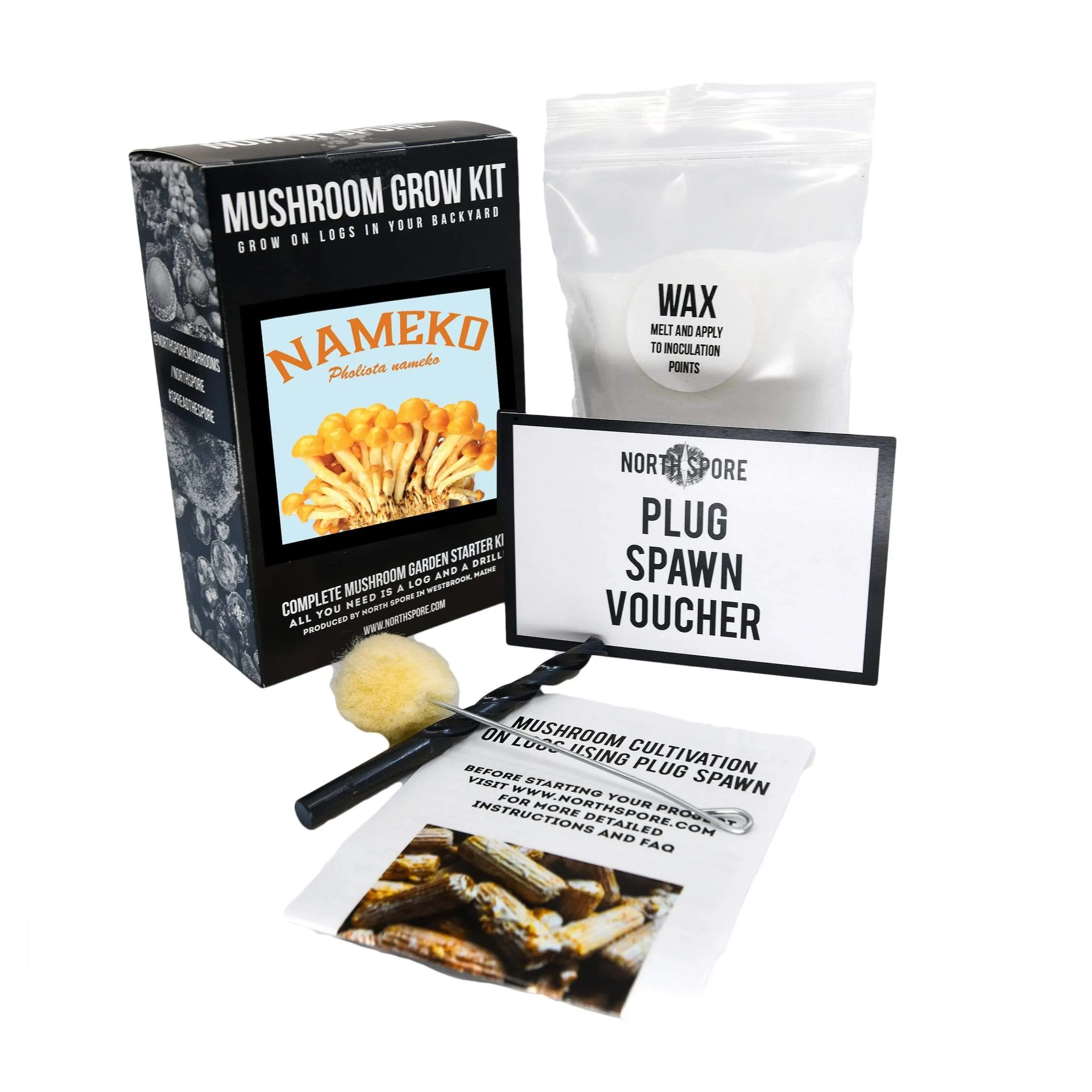 Organic Nameko Mushroom Outdoor Log Growing Kit