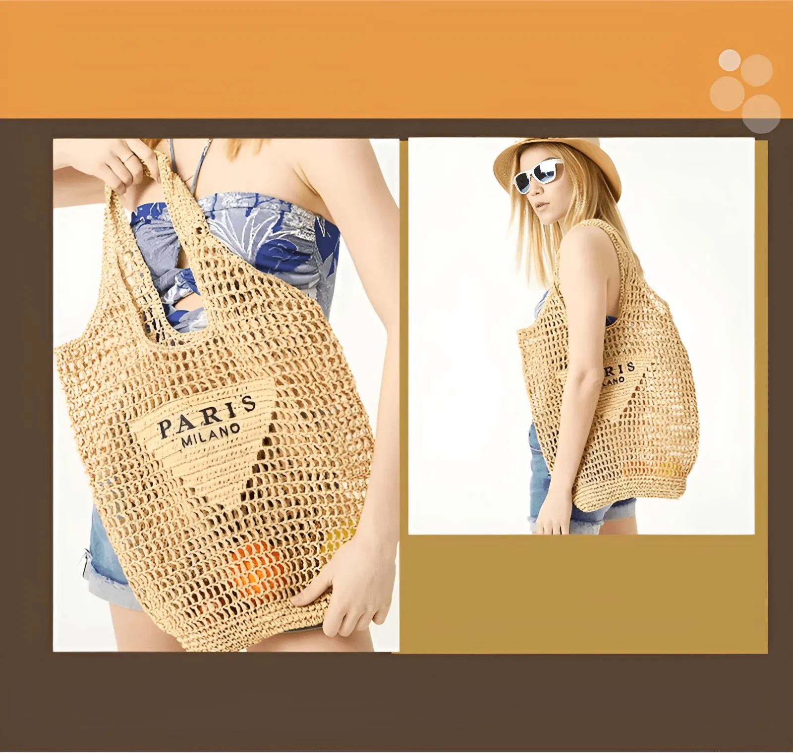 Raffia Straw Paris Bags