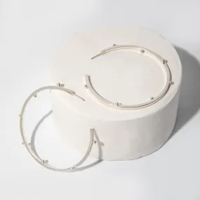 Rain Hoop Earrings - Sterling Silver