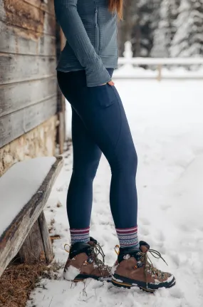 Rise Thermo Pocket Leggings Indigo Blue - Tall ( 7cm)