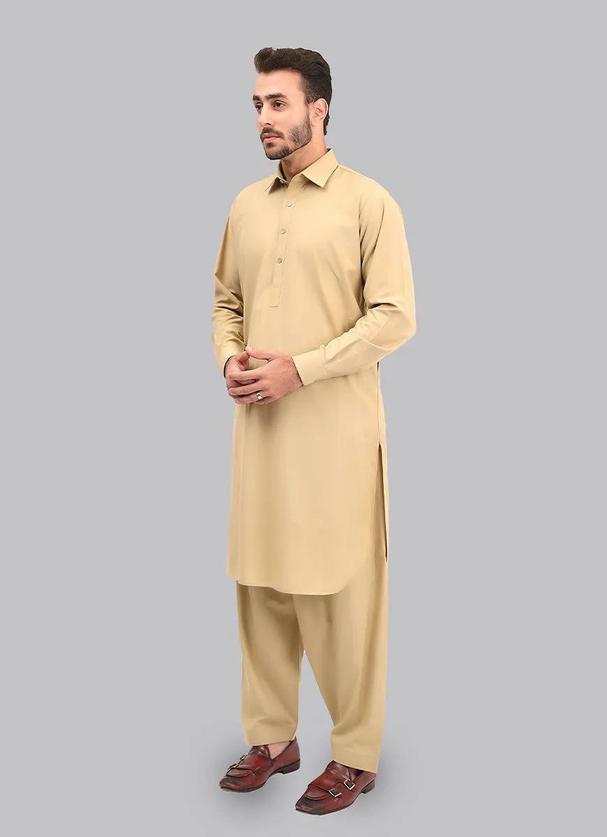 Shalwar Kameez - Kashghar Khaki Textured