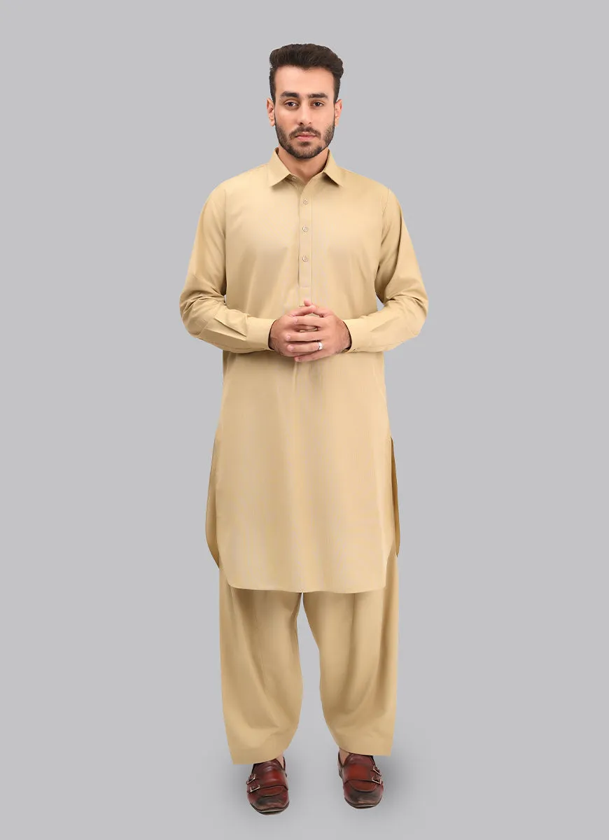 Shalwar Kameez - Kashghar Khaki Textured