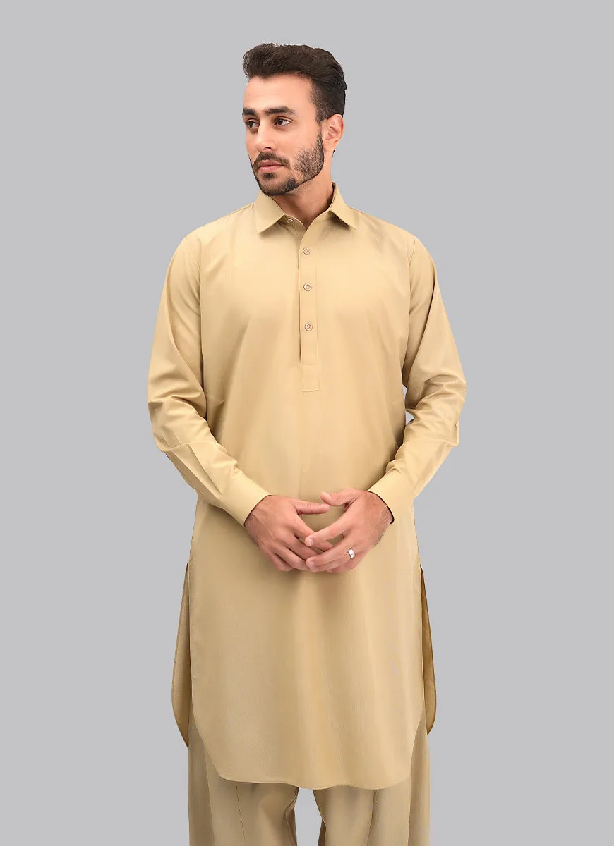 Shalwar Kameez - Kashghar Khaki Textured