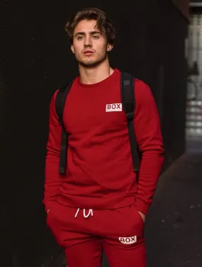 Slim Fit Crew Neck Jumper - Dark Red