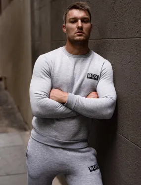 Slim Fit Crew Neck Jumper - Melange Grey