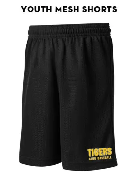 Tigers Club Baseball - Youth Mesh Shorts