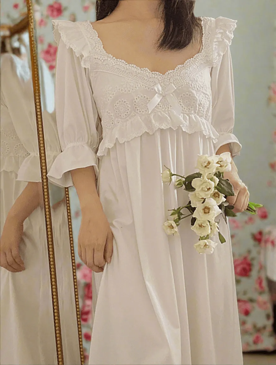 Victorian White Cotton Night Dress S-XL