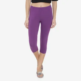 Women's Comfy Classy Capri Leggings - Imperial Purple