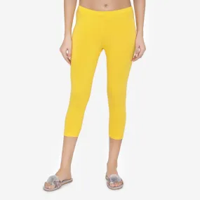 Women's Comfy Classy Capri Leggings - Sun Flower