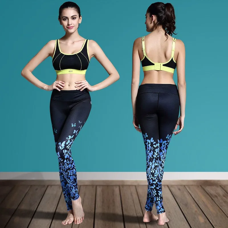 Women's Multi-Colored Printed Stretch Sports Leggings